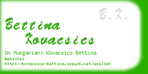 bettina kovacsics business card